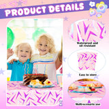 Gilprop 4 Pcs Kpop Pink Lightning Crack Birthday Party Tablecloth