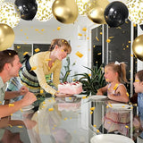 Zesliwy Black and Gold Confetti Balloons, 50 Pack Gold Metallic and