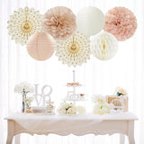 Champagne Gold Beige Peach Boho Party Decorations Streamers 14pcs