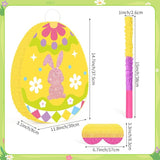Hooqict Easter Egg Pinata Bunny Pinata with Blindfold and Bat Stick