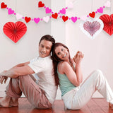 24 Set Valentines Galentines Day Hanging Decoration Kit Red Pink