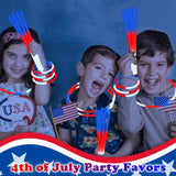 Patriotic Red White Blue Glow Sticks Bulk Party Pack 200 PCS, 4th of