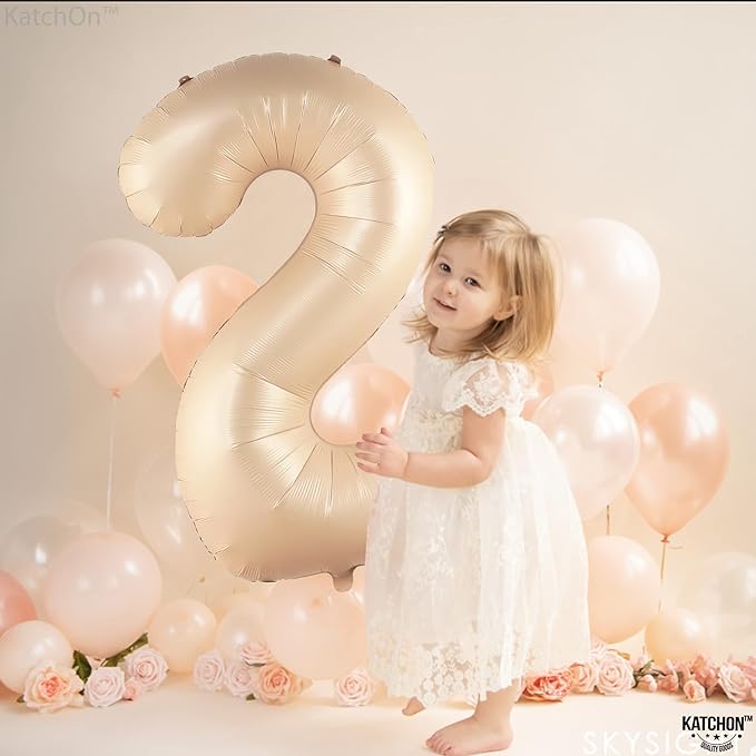 KatchOn, Huge Caramel 2 Balloon Number - 40 Inch, Two Groovy Balloons
