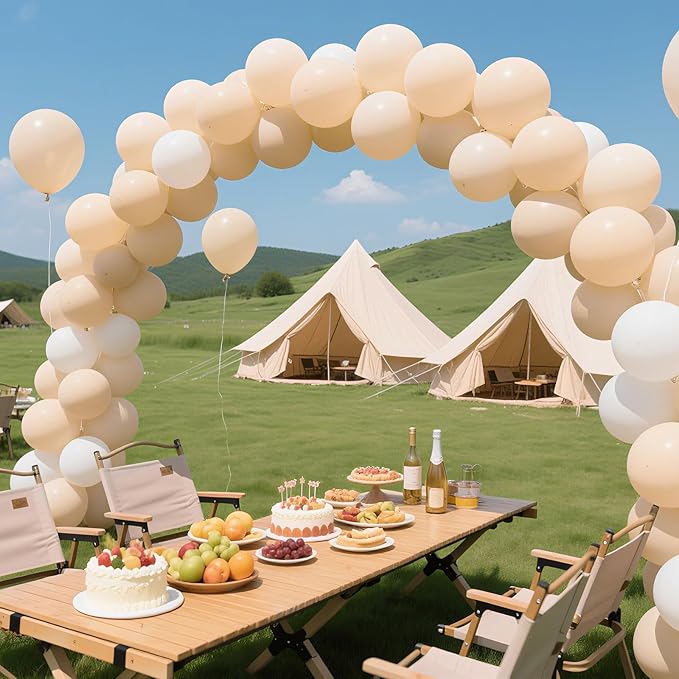 White Sand Balloons, 160Pcs 5 Inch Small Cream Balloon, Latex