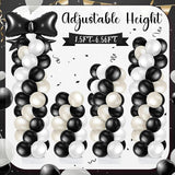 Kasyat 2 Sets Black Bow Balloon Column Stand Kit with 2 Black Bow