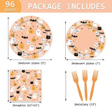 96 Pcs Halloween Plates and Napkins Ghost Spooktacular Halloween