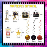 30Pcs Movie Night Party Supplies Hanging Decorations Movie Theme
