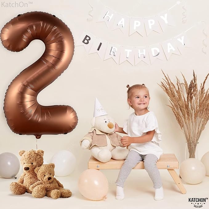 KatchOn, Giant Coffee Brown 2 Balloon Number - 40 Inch | Brown 2