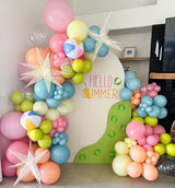 Summer Party Decoration 144pcs Green Pink Blue Peach Balloon Garland