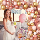 Amandir Rose Gold Balloons Garland Arch Kit, 150pcs Rose Gold Pink