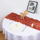 Snowkingdom 6PCS 10Ft Fall Thanksgiving Table Runner Terracotta Rust
