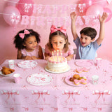 Pink Bow Happy Birthday Decorations Set for 24: Bachelorette Party
