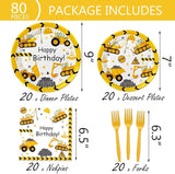 118 Pcs Construction Birthday Party Decorations Dump Truck Paper