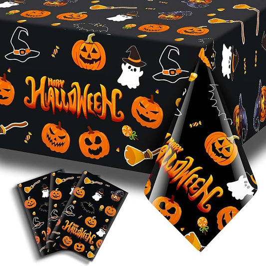 3 Pack Halloween Tablecloth Rectangle 54 x 108 Plastic Table Cloth