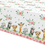 Safari Tablecloth for Girls Disposable Jungle Party Tablecover