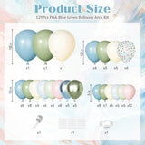 Ouddy Party Pink Dusty Blue Green Balloons Garland Arch Kit,