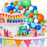 Blue Green Orange Dinosaur Balloon Arch 121 PCS Boys Birthday Baby