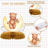 9 Pcs Bear Baby Shower Honeycomb Centerpieces Little Bear Teddy Paper
