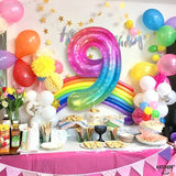 KatchOn, Rainbow Number 9 Balloon - 40 Inch | Foil 9 Birthday Balloon