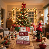4 Pcs Christmas Table Decoration Jesus Decor Christmas Tiered Tray