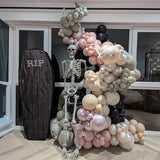 60 PCS Black and Pink Balloons, Retro Dusty Pink Ivory Sand White