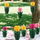 PAPER JAZZ 8 PCS Tulip Flower Centerpieces for Tables Spring Party