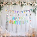 Iridescent Happy Birthday Banner Iridescent Birthday Decoration Shiny