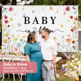 Wildflower Baby in Bloom Backdrop Banner Baby Shower Decorations for