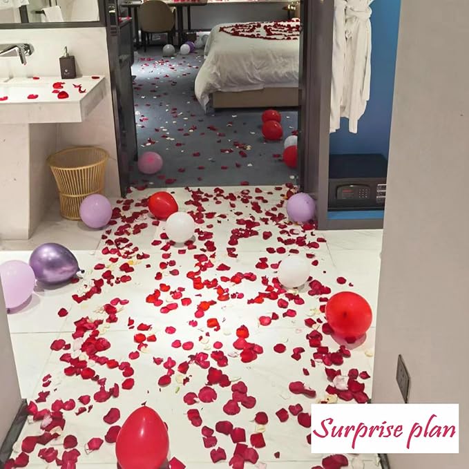 CODE FLORIST 2200 PCS Dark-Red Silk Rose Petals for Romantic