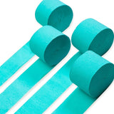 PartyWoo Teal Crepe Paper Streamers 4pcs 328ft Pack of Turquoise