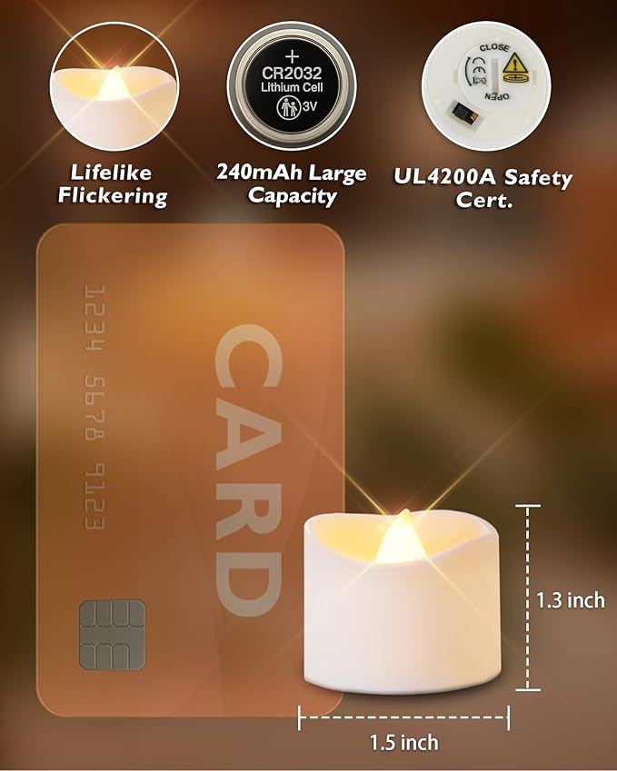 Homemory 12Pcs Flickering Flameless Candle Battery Operated,