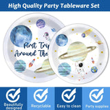 200 PCS First Trip Around the Sun Birthday Tableware Disposable