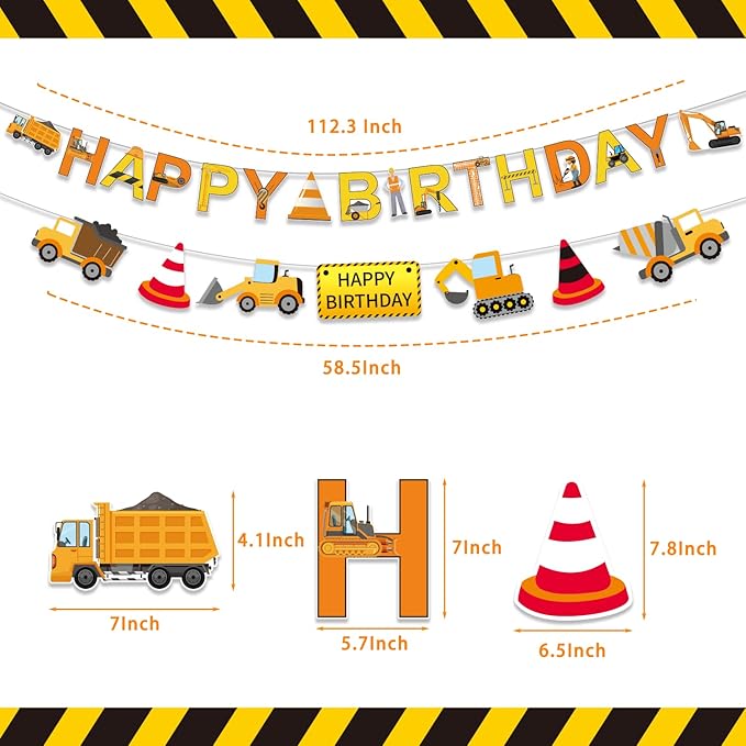 Construction Birthday Party Supplies 207 Pcs Dump Truck Party