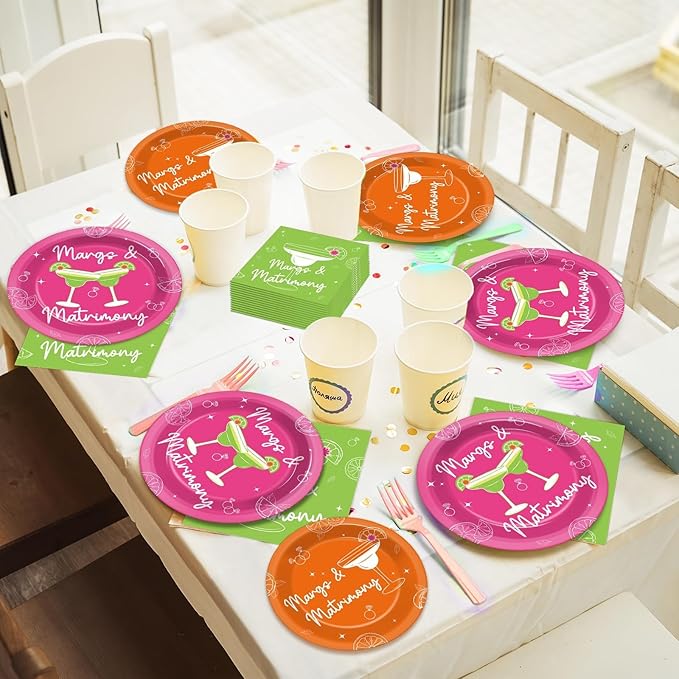 96pcs Margs & Matrimony Bachelorette Party Decorations Margs Plates
