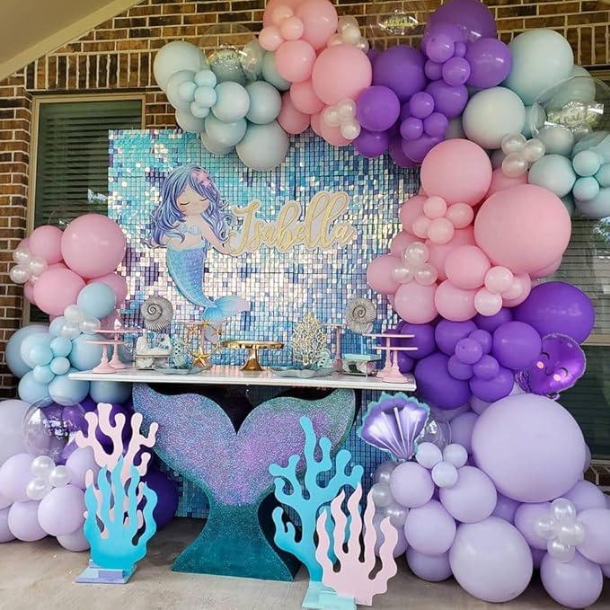 Mermaid Balloon Garland Kit 125pcs Under The Sea Balloons Mermaid