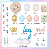 Ouddy Party Gender Reveal Decorations Pastel Pink and Blue Nude