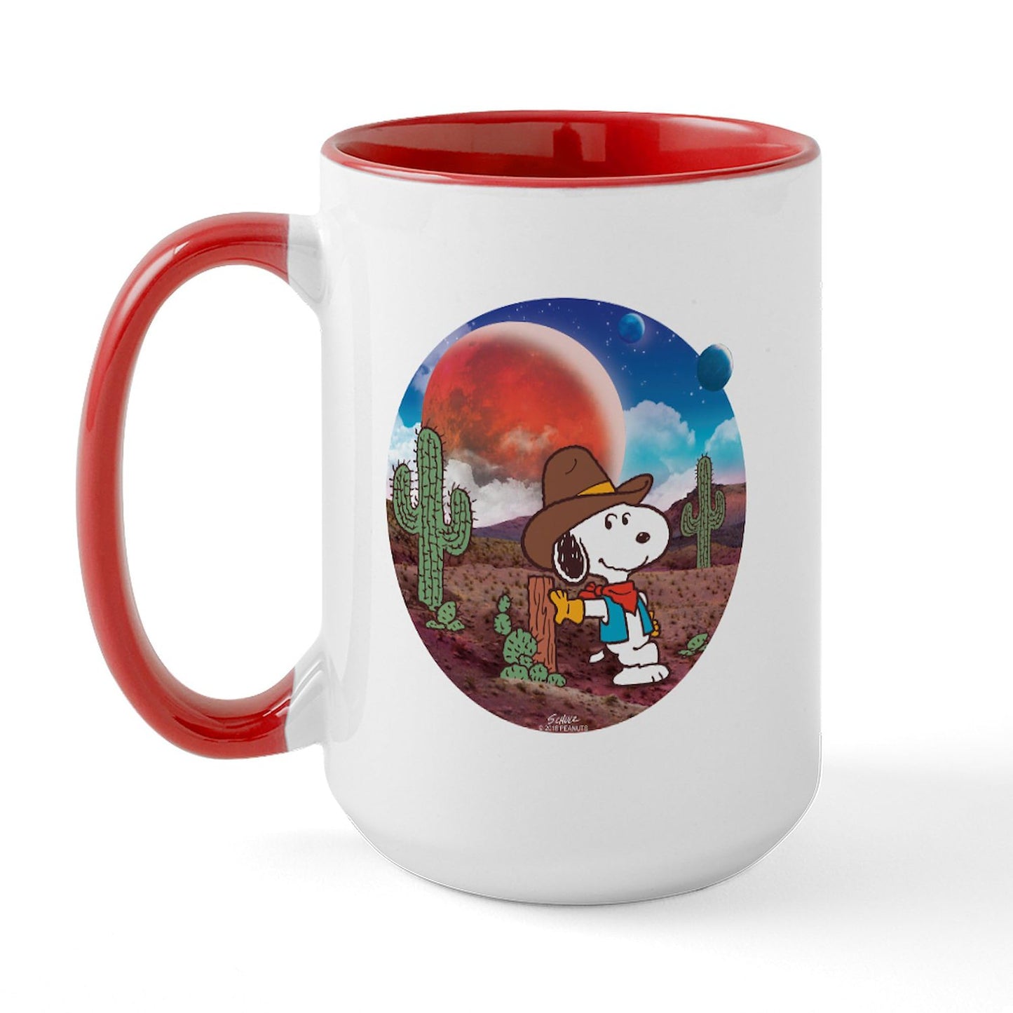 CafePress Snoopy Space Cowboy Mugs 15 oz (444 ml) Ceramic Coffee Mug