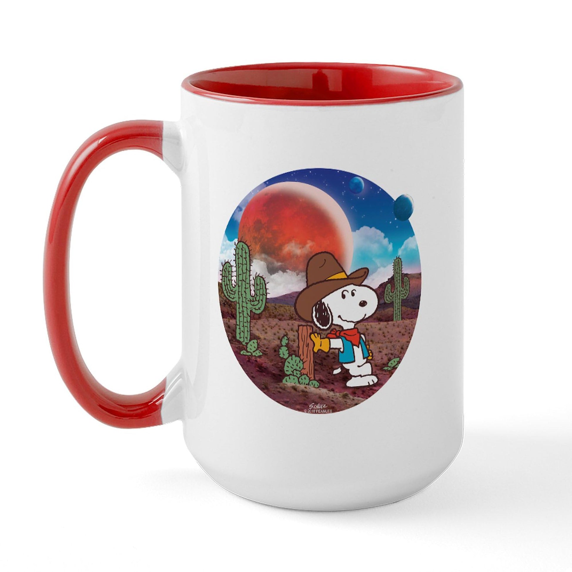 CafePress Snoopy Space Cowboy Mugs 15 oz (444 ml) Ceramic Coffee Mug
