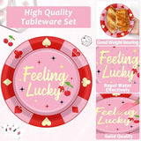 96 Pcs Casino Paper Party Plates and Napkins for Las Vegas Themed