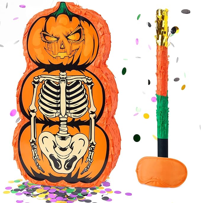 Halloween Skull Piñata Pumpkin Skull Piñata Halloween Wicked Pumpkin