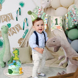 Dinosaur Theme 1st Highchair Banner Tassel Garland Dino Conical Cap