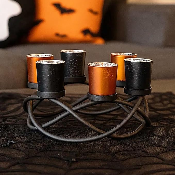 Halloween Centerpiece Table Decor Candle Holder for Kitchen Dining