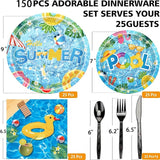 150Pcs Summer Pool Party Supplies Beach Party Supplies Set 9 & 7
