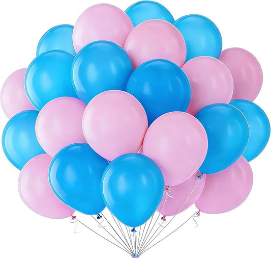 Gender Reveal Balloons 100 Pcs 12 Inch Pink and Blue Balloons for