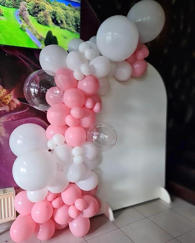 Pink and White Balloon Arch Kit, ADOINBY 140Pcs Macaron Pink Balloon