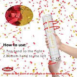12" Red & Gold Confetti Cannons - Party Poppers for Birthday