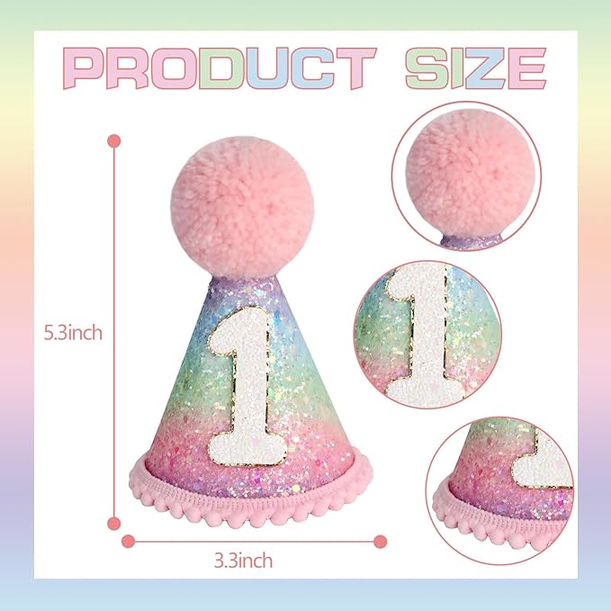 Macaron First Birthday Party Decorations Pastel Rainbow High Chair
