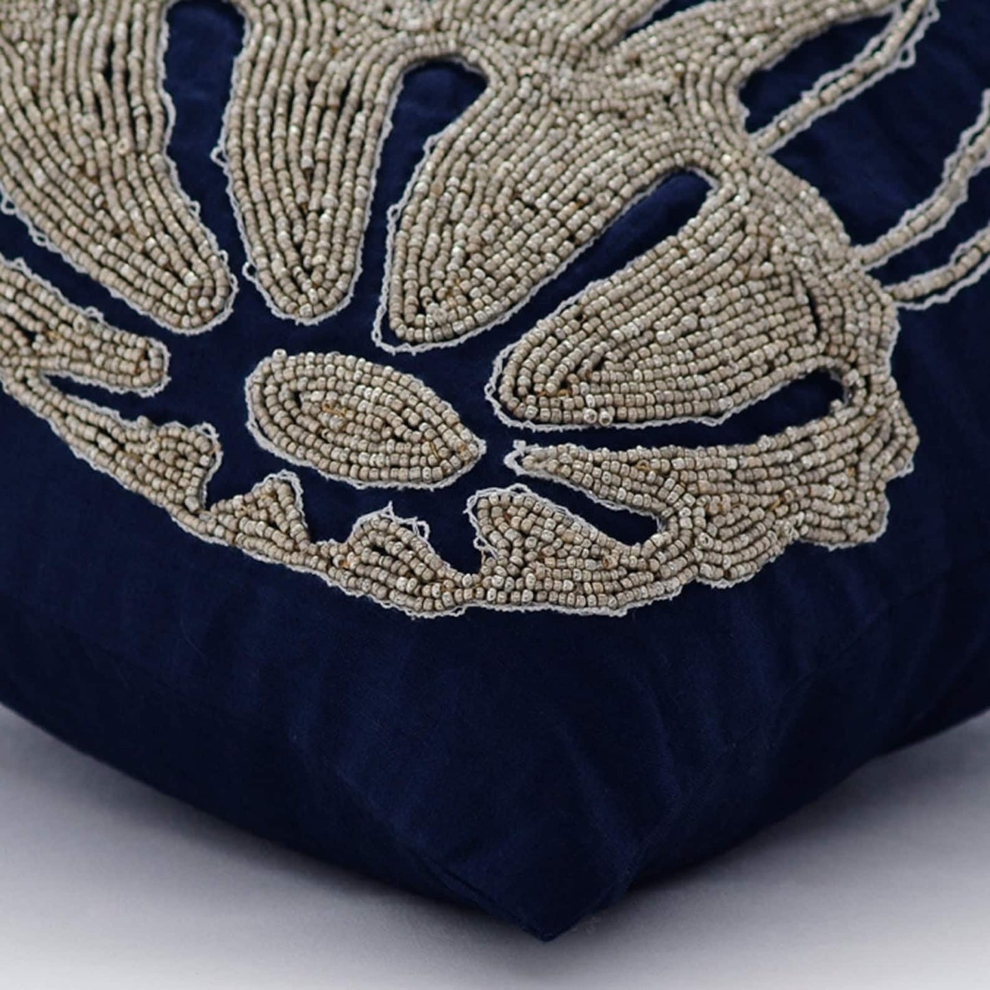 The HomeCentric Navy Blue Throw Pillow Cover Beaded Jelly Fish Sea