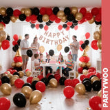 PartyWoo Red Black and Gold Balloon Arch Kit Garland 142pcs Different