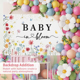 Wildflower Baby in Bloom Backdrop Banner Baby Shower Decorations for